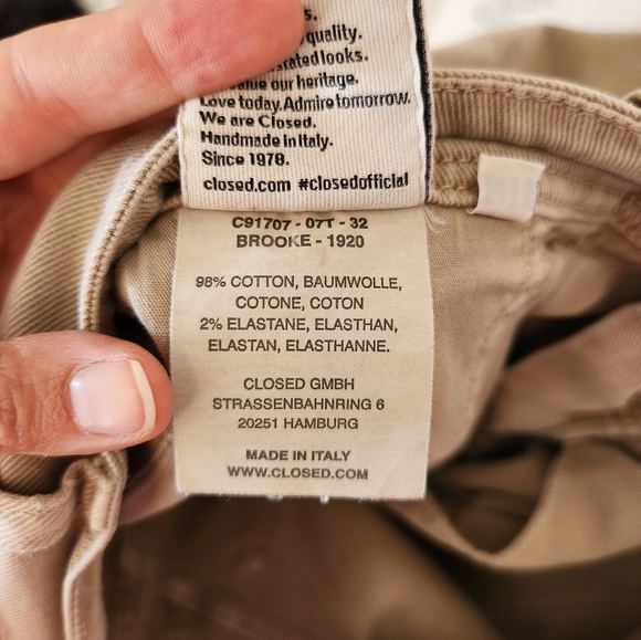 Closed Made In Italy Khaki Colored Jeans Size 31 - Picture 5 of 7